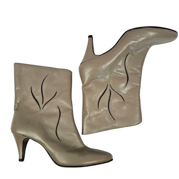 Johansen Vintage Women's Tan Leather Ankle Boots Size 7 - Picture 1 of 13